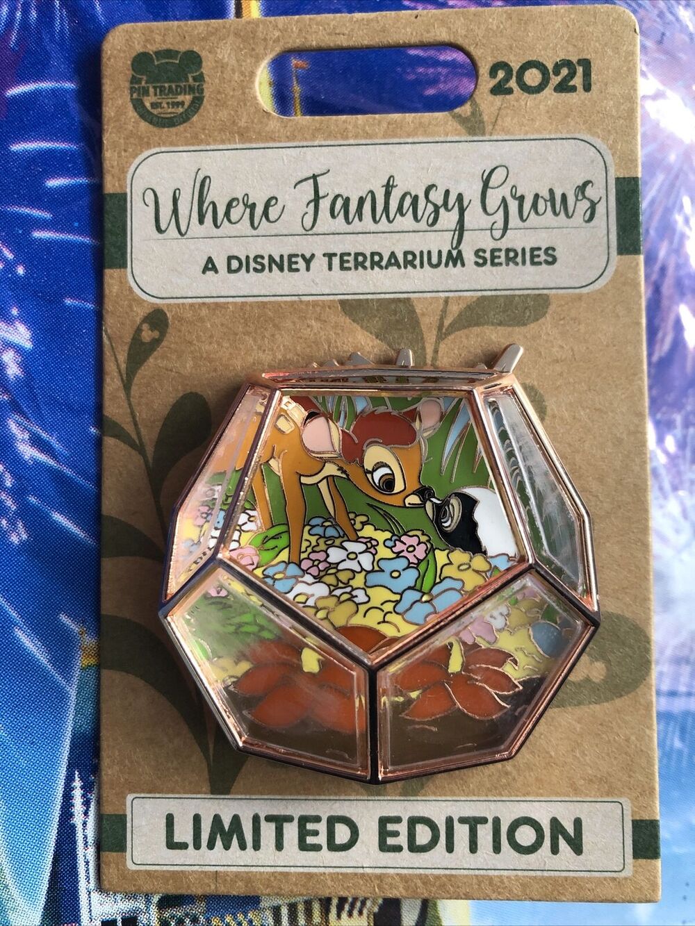 Disney Parks Pin Bambi & Flower Terrarium Where Fantasy Grows Series LE 4000